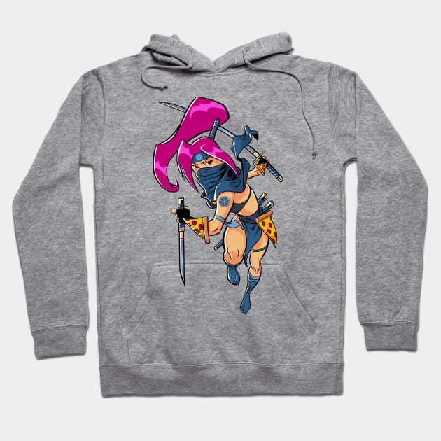 Pizza Kunoichi Hoodie by tommartinart